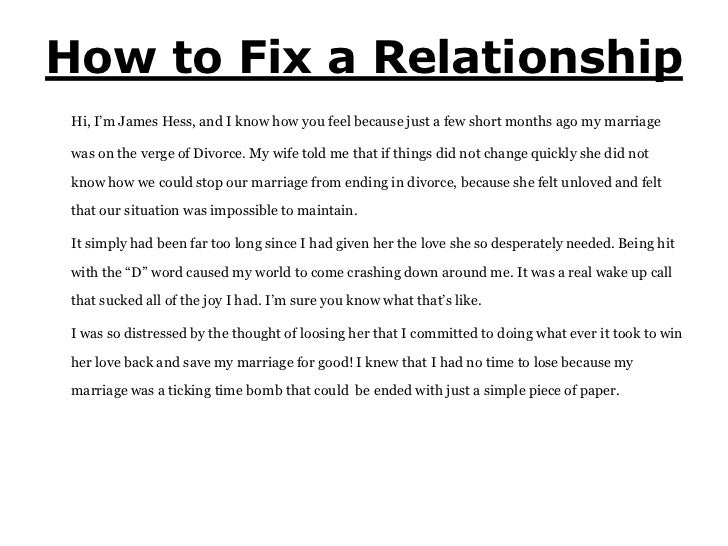 How Can I Fix My Relationship How Can I Fix My Relationship